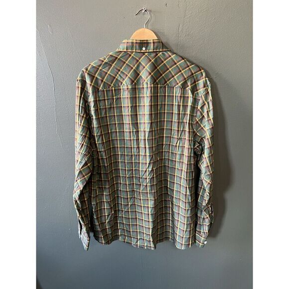 Duluth Mens Green Plaid Long Sleeve Button Up Shirt Size Large Relaxed Fit - Picture 2 of 3